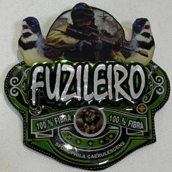 PLACA DE COLEIRO PAULISTA PERSONALIZADA EM 3D COM O NOME DO PÁSSARO