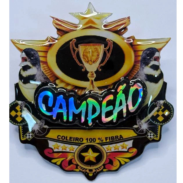 PLACA DE COLEIRO PAULISTA PERSONALIZADA EM 3D COM O NOME DO PÁSSARO