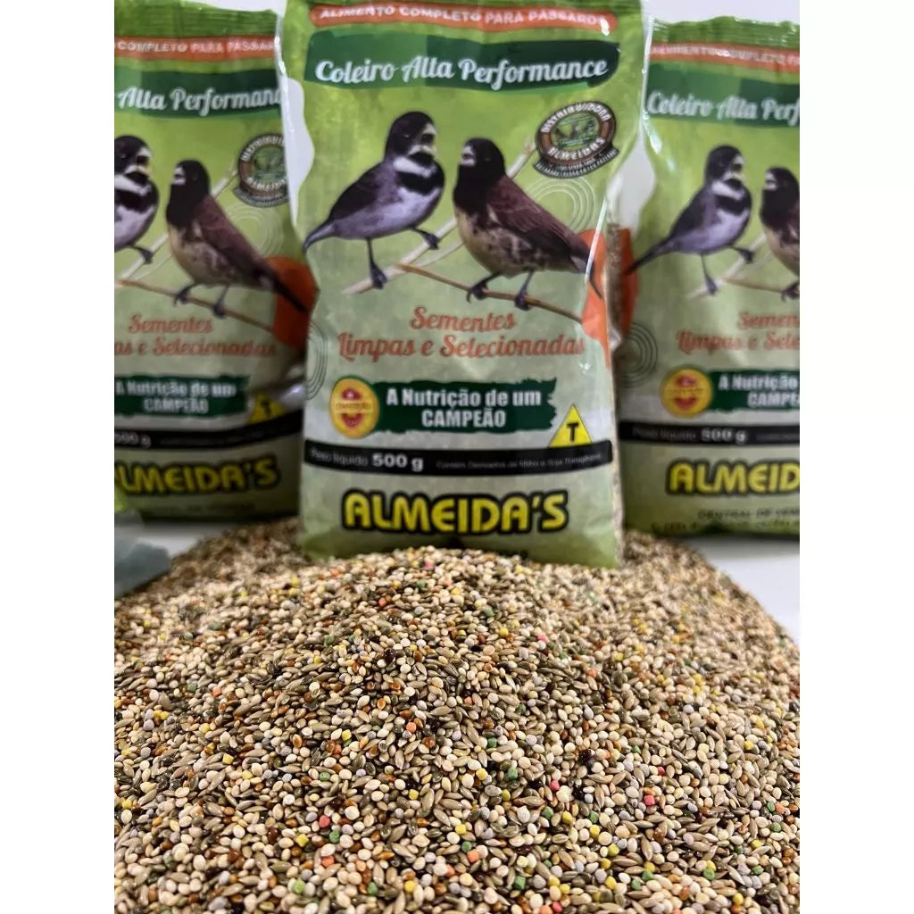 Kit ALTA PERFORMANCE contendo: 3 coleiro alta performance 500G e 1 canjiquinha alta performance 220G