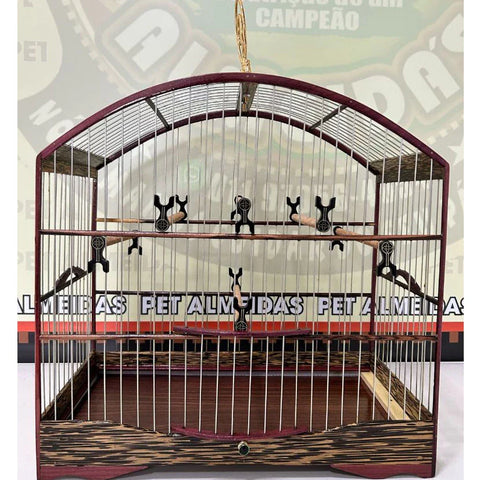 GAIOLA DE PASSEIO COLEIRO DE COQUEIRO COM ROXINHO