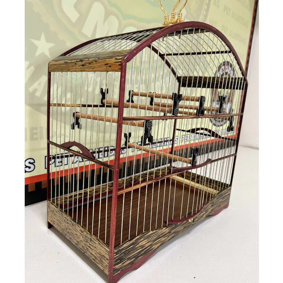 GAIOLA DE PASSEIO COLEIRO DE COQUEIRO COM ROXINHO