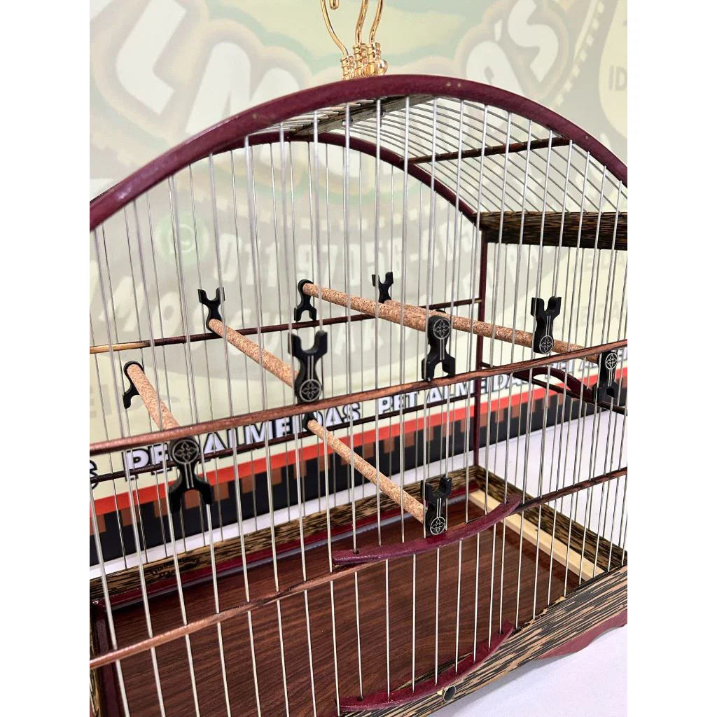 GAIOLA DE PASSEIO COLEIRO DE COQUEIRO COM ROXINHO