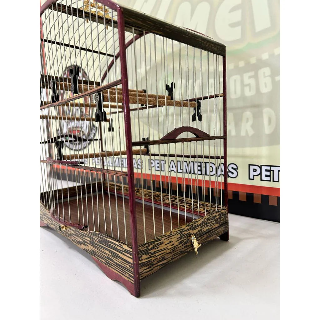 GAIOLA DE PASSEIO COLEIRO DE COQUEIRO COM ROXINHO