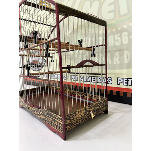 GAIOLA DE PASSEIO COLEIRO DE COQUEIRO COM ROXINHO