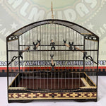 GAIOLA DE PASSEIO DE COLEIRO COQUEIRO COM MARFIM TODA FILETADA