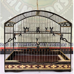 GAIOLA DE PASSEIO DE COLEIRO COQUEIRO COM MARFIM TODA FILETADA