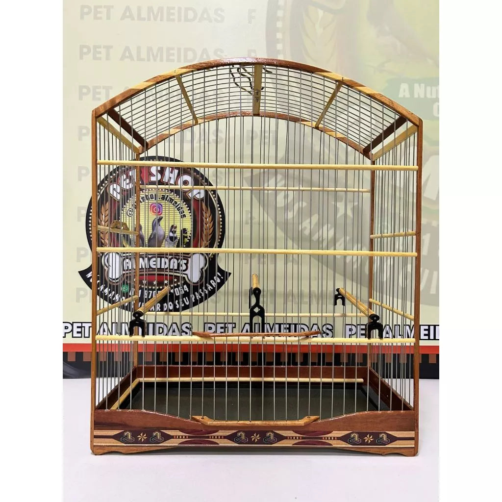 GAIOLA DE PASSEIO PARA TIZIU - MALHA FINA,  MARCHETARIA FITA FINA  E TALA DE ARAME