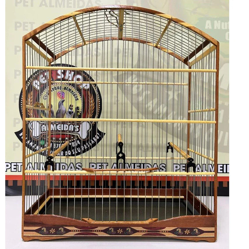 GAIOLA DE PASSEIO PARA TIZIU - MALHA FINA,  MARCHETARIA FITA FINA  E TALA DE ARAME