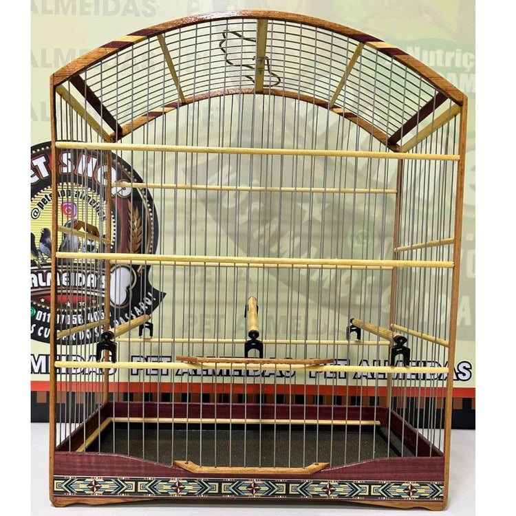 GAIOLA DE PASSEIO PARA TIZIU - MALHA FINA,  MARCHETARIA FITA FINA  E TALA DE ARAME