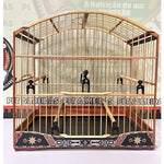 GAIOLA DE PASSEIO PARA TRINCA FERRO, COM MARCHETARIA EM FITA LARGA