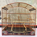 GAIOLA DE PASSEIO PARA TRINCA FERRO, COM MARCHETARIA EM FITA LARGA