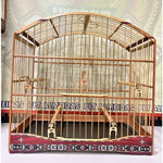 GAIOLA DE PASSEIO PARA TRINCA FERRO, COM MARCHETARIA EM FITA LARGA