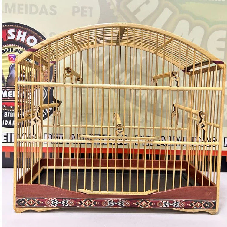 GAIOLA DE PASSEIO COLEIRO/ MALHA FINA - MARCHETARIA FITA FINA