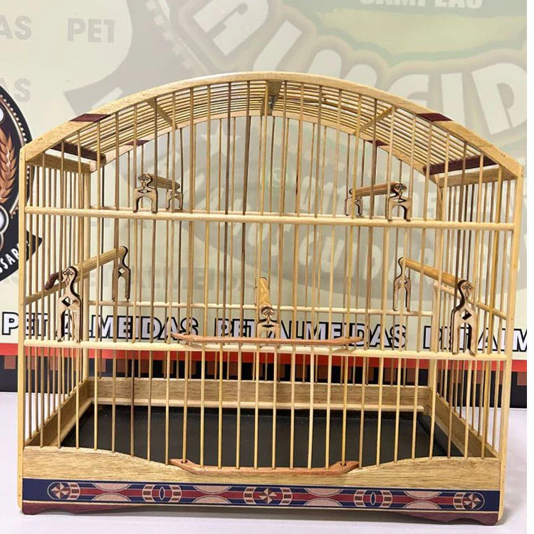 GAIOLA DE PASSEIO COLEIRO/ MALHA FINA - MARCHETARIA FITA FINA