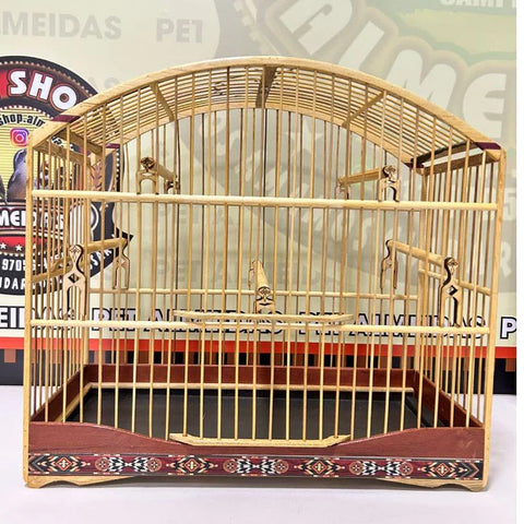 GAIOLA DE PASSEIO COLEIRO/ MALHA FINA - MARCHETARIA FITA FINA