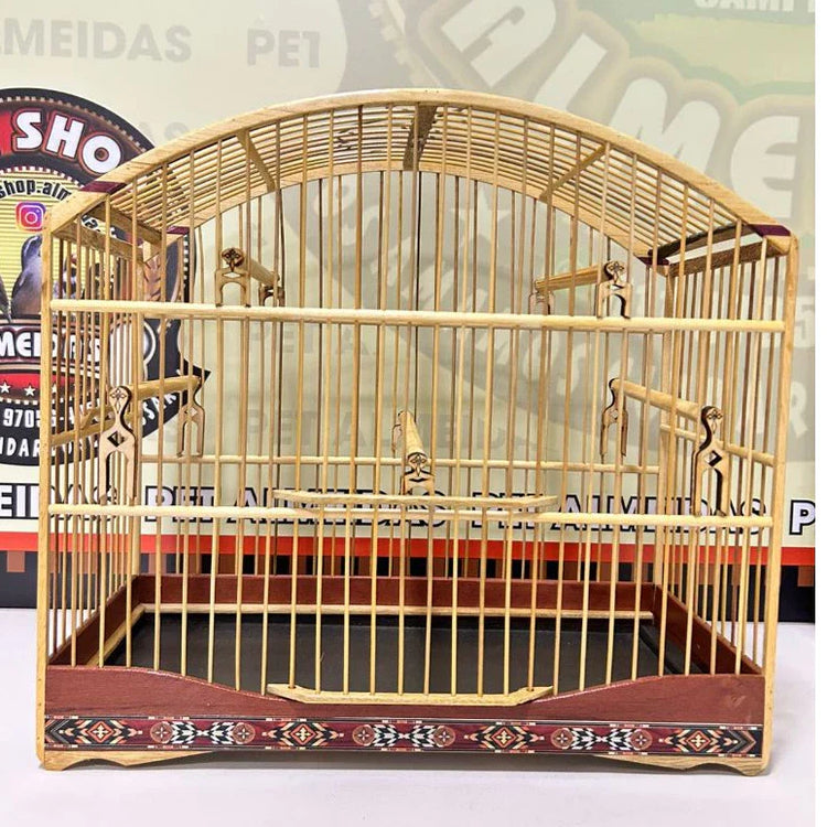 GAIOLA DE PASSEIO COLEIRO/ MALHA FINA - MARCHETARIA FITA FINA