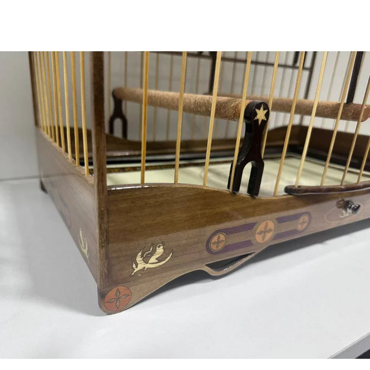 GAIOLA DE PASSEIO DE TRINCA FERRO - LUXO - MADEIRA CANELA