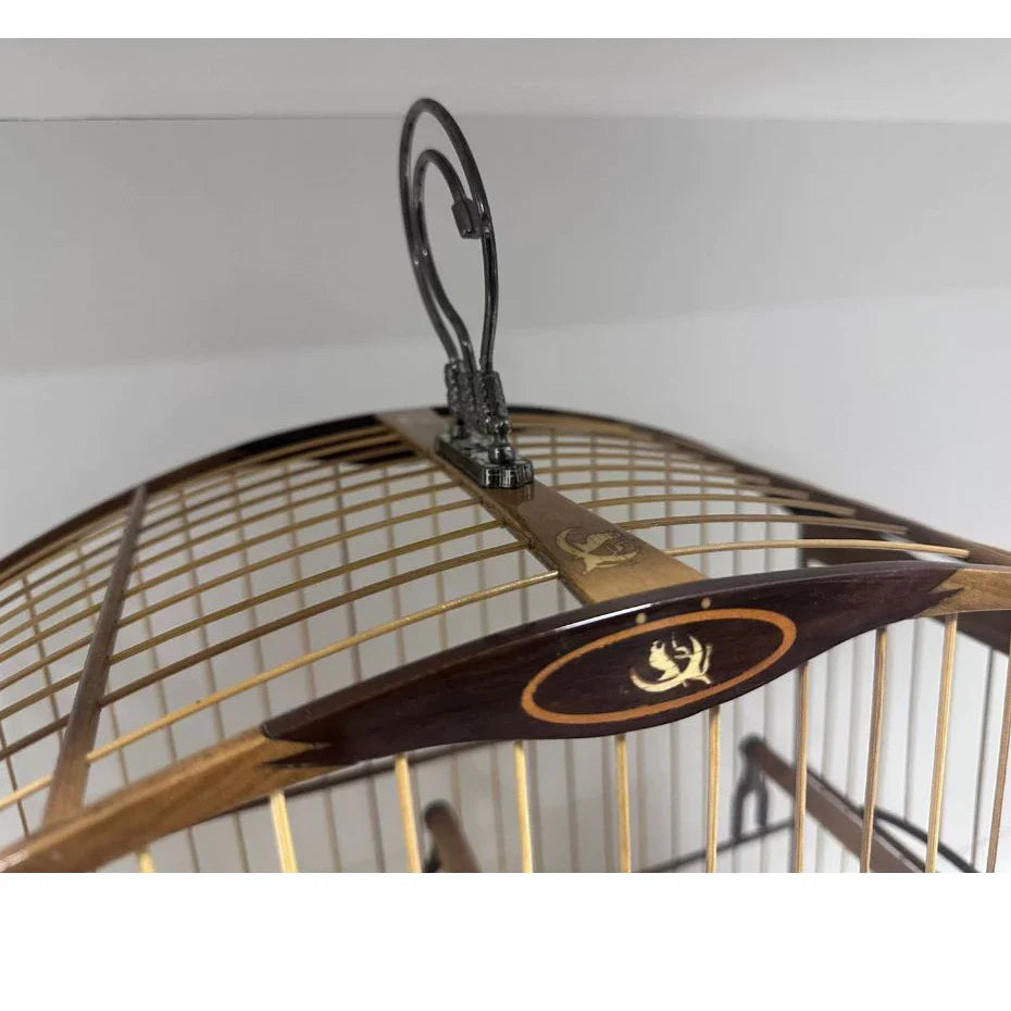 GAIOLA DE PASSEIO DE TRINCA FERRO - LUXO - MADEIRA CANELA