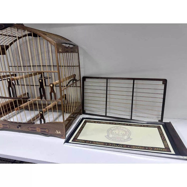 GAIOLA DE PASSEIO DE TRINCA FERRO - LUXO - MADEIRA CANELA