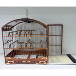 GAIOLA DE PASSEIO DE COLEIRO -  LUXO - MADEIRA PEROBA/ 6 BOLINHAS NO ARCO