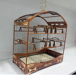 GAIOLA DE PASSEIO DE COLEIRO -  LUXO - MADEIRA PEROBA/ 6 BOLINHAS NO ARCO