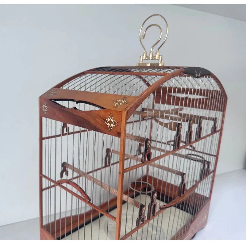 GAIOLA DE PASSEIO DE COLEIRO -  LUXO - MADEIRA PEROBA