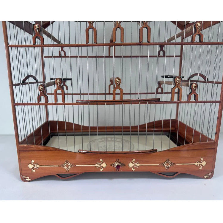 GAIOLA DE PASSEIO DE COLEIRO -  LUXO - MADEIRA PEROBA