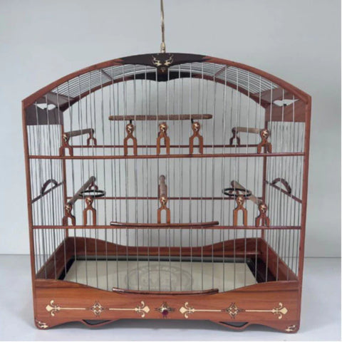 GAIOLA DE PASSEIO DE COLEIRO -  LUXO - MADEIRA PEROBA