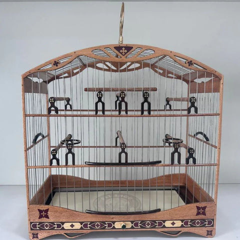 GAIOLA DE PASSEIO DE COLEIRO - LUXO - MADEIRA LOURO FAIA