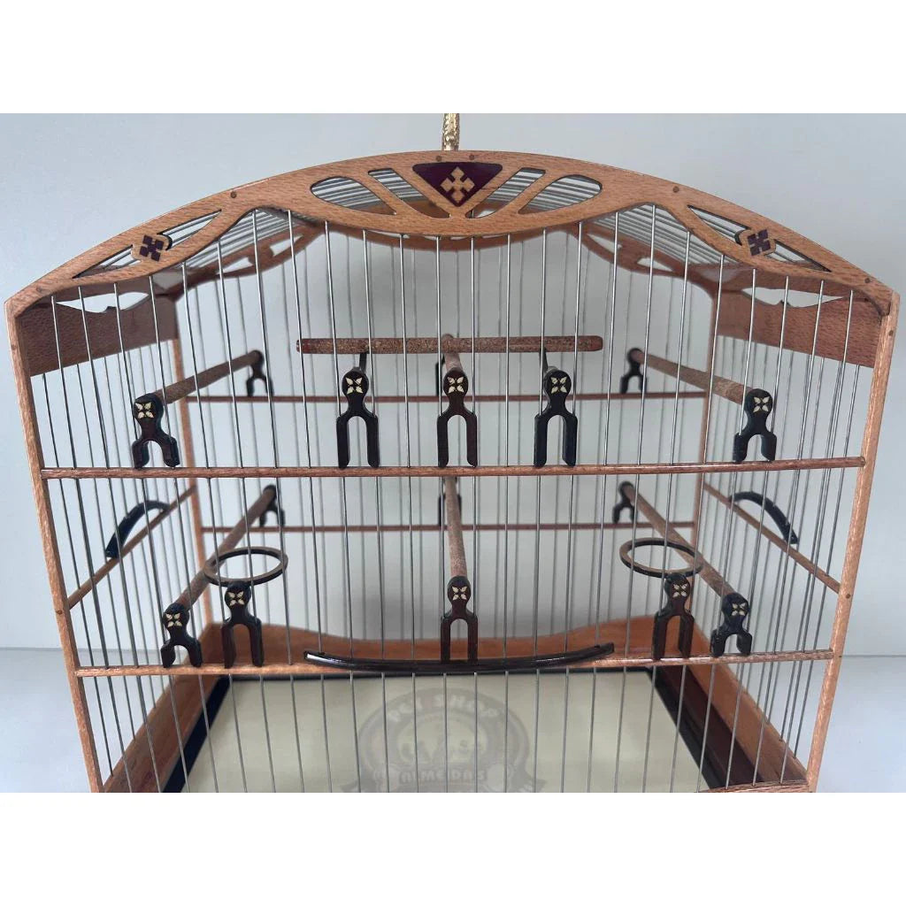 GAIOLA DE PASSEIO DE COLEIRO - LUXO - MADEIRA LOURO FAIA