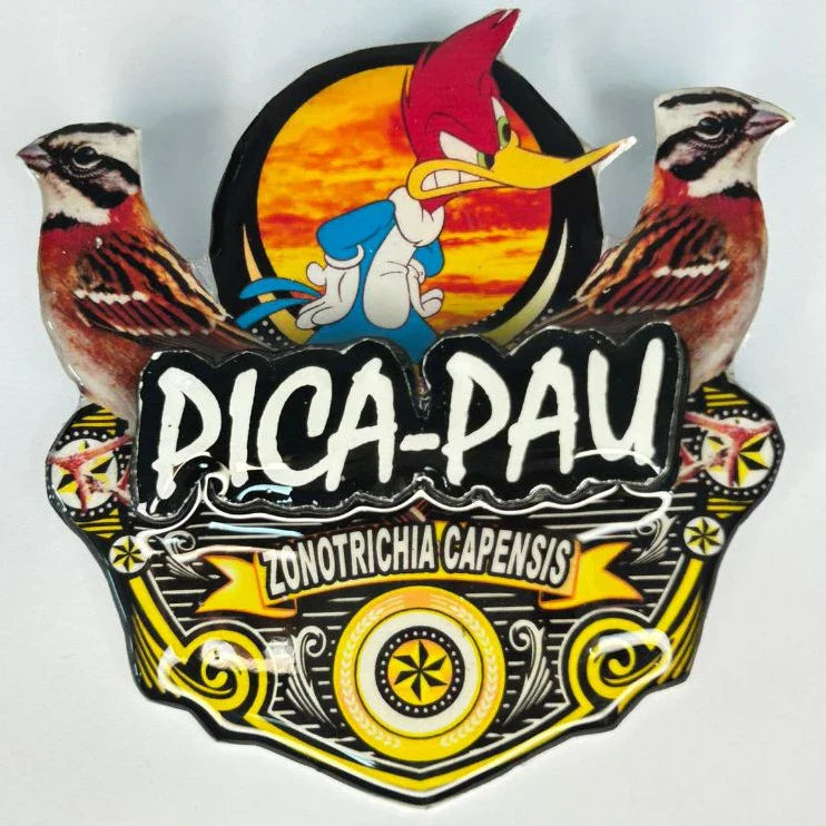 PLACA DE TICO TICO PERSONALIZADA EM 3D COM O NOME DO PÁSSARO