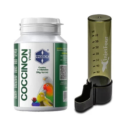 Kit Coccinon 21 CPS Amgercal + BRINDE - Bebedouro InjetFour Graduado 50ml
