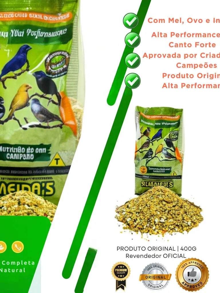 Alimentação Coleiro Premium Alta Performance De Campeão (Inspirado no Coleiro Tagarela)