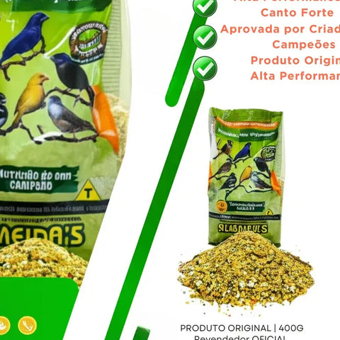 Alimentação Coleiro Premium Alta Performance De Campeão (Inspirado no Coleiro Tagarela)