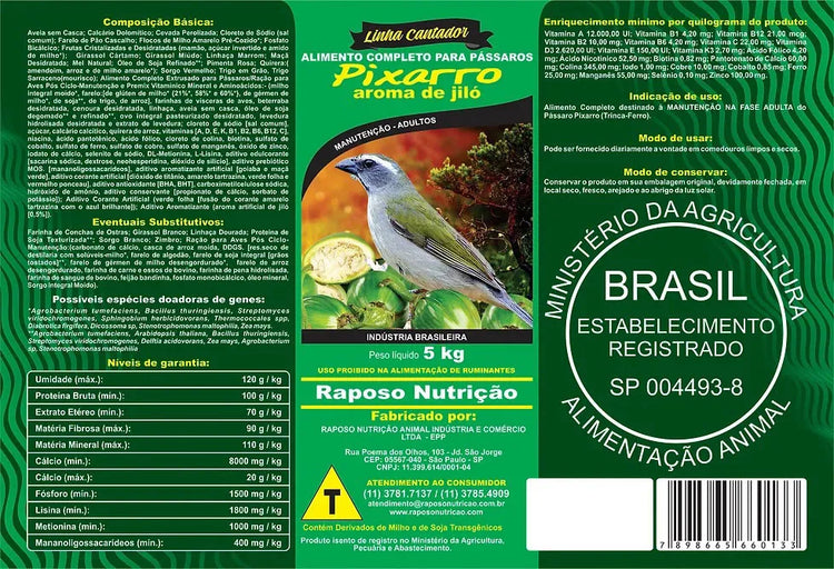 PIXARRO AROMA JILÓ 500GR - LINHA CANTADOR